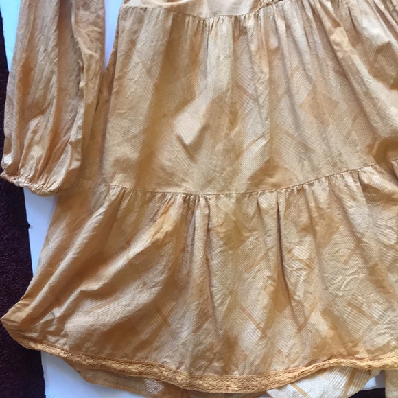 FP Free People Boho Peasant Plaid Constantine Dress Prairie Babydoll Academia - Picture 7 of 16